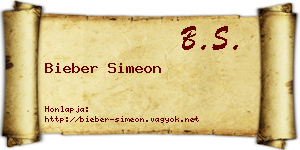 Bieber Simeon névjegykártya
